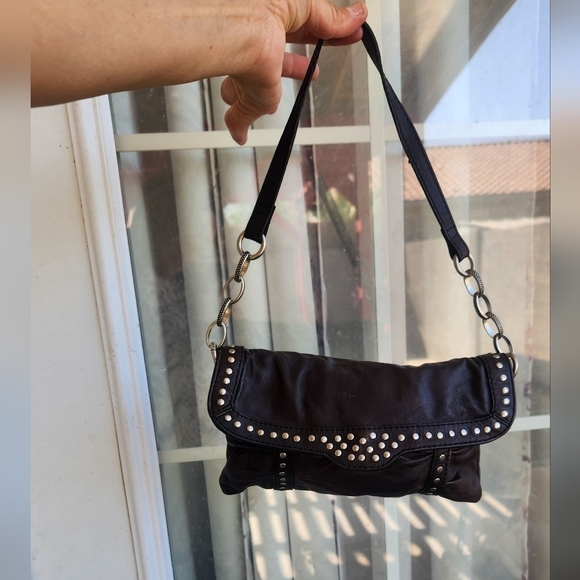ROCK FOSSIL STUDDED SOFT LEATHER BAG - Picture 1 of 9